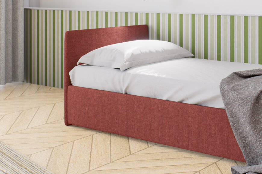 Letto singolo con contenitore o letto estraibile. Mod. Top 2 Dettaglio