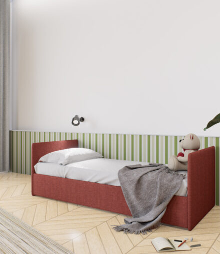 Letto singolo con contenitore o letto estraibile. Mod. Top 2