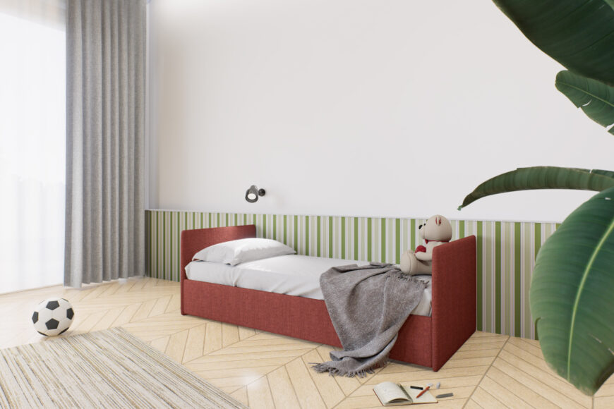 Letto singolo con contenitore o letto estraibile. Mod. Top 2